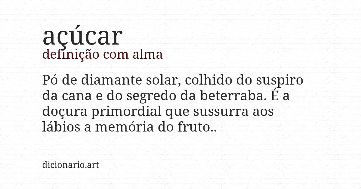 Definição com alma de açúcar