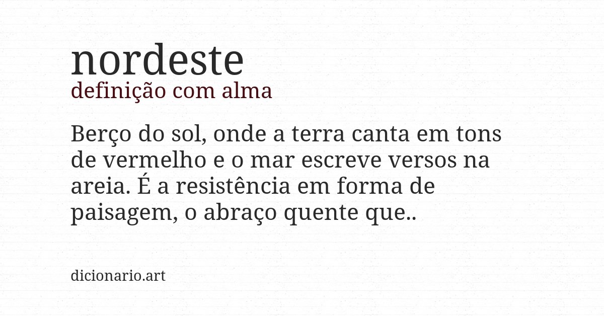 Definição com alma de nordeste