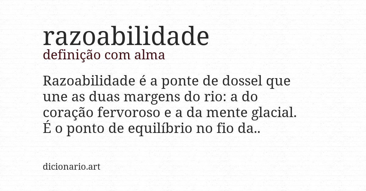 Definição com alma de razoabilidade