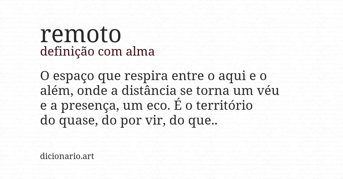 Definição com alma de remoto