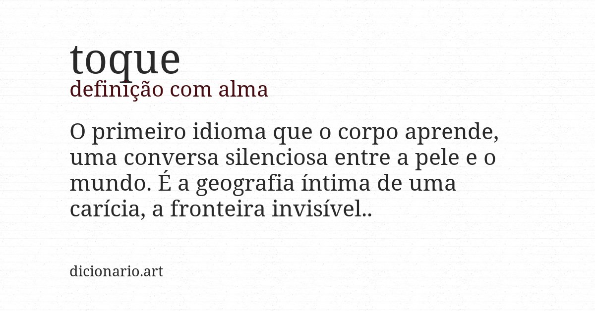 Definição com alma de toque