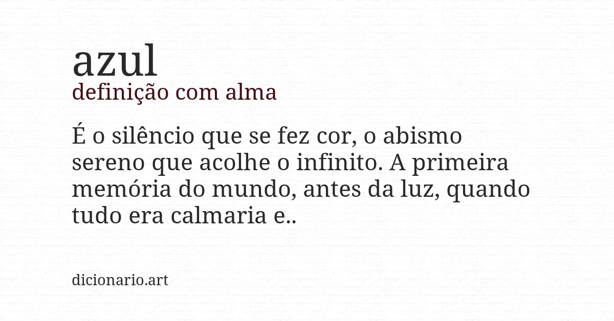 Definição com alma de azul