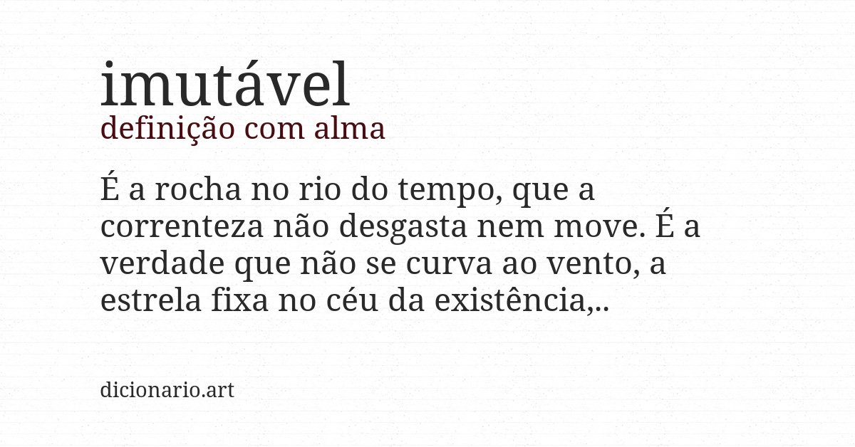 Definição com alma de imutável