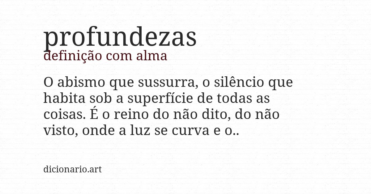 Definição com alma de profundezas