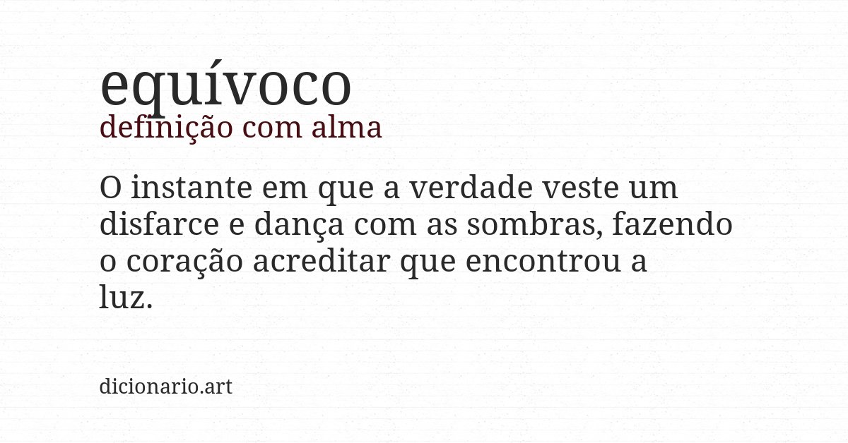 Definição com alma de equívoco