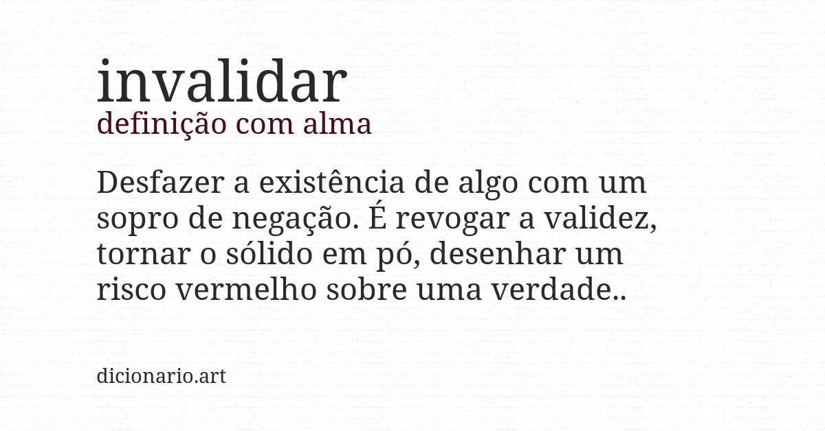 Definição com alma de invalidar