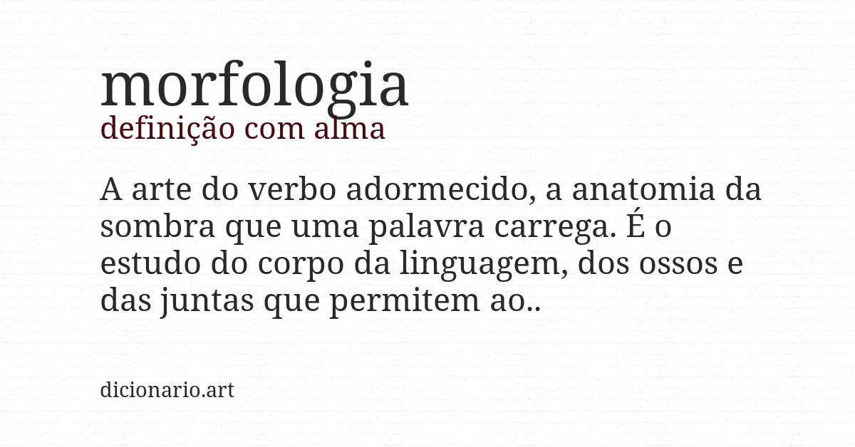 Definição com alma de morfologia