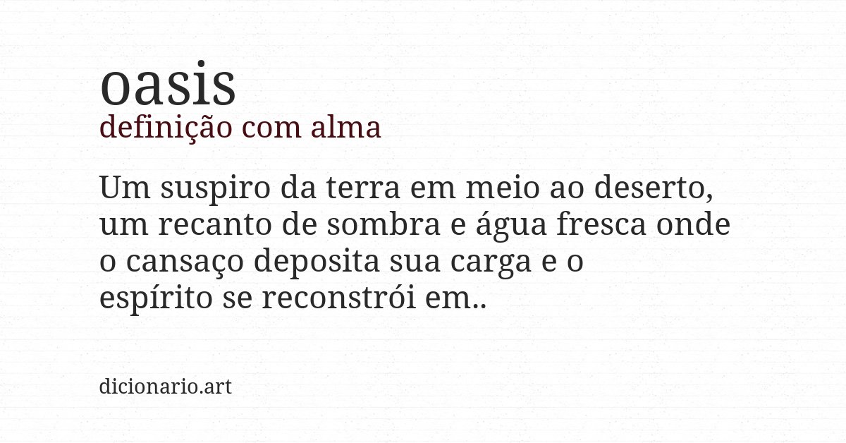 Definição com alma de oasis