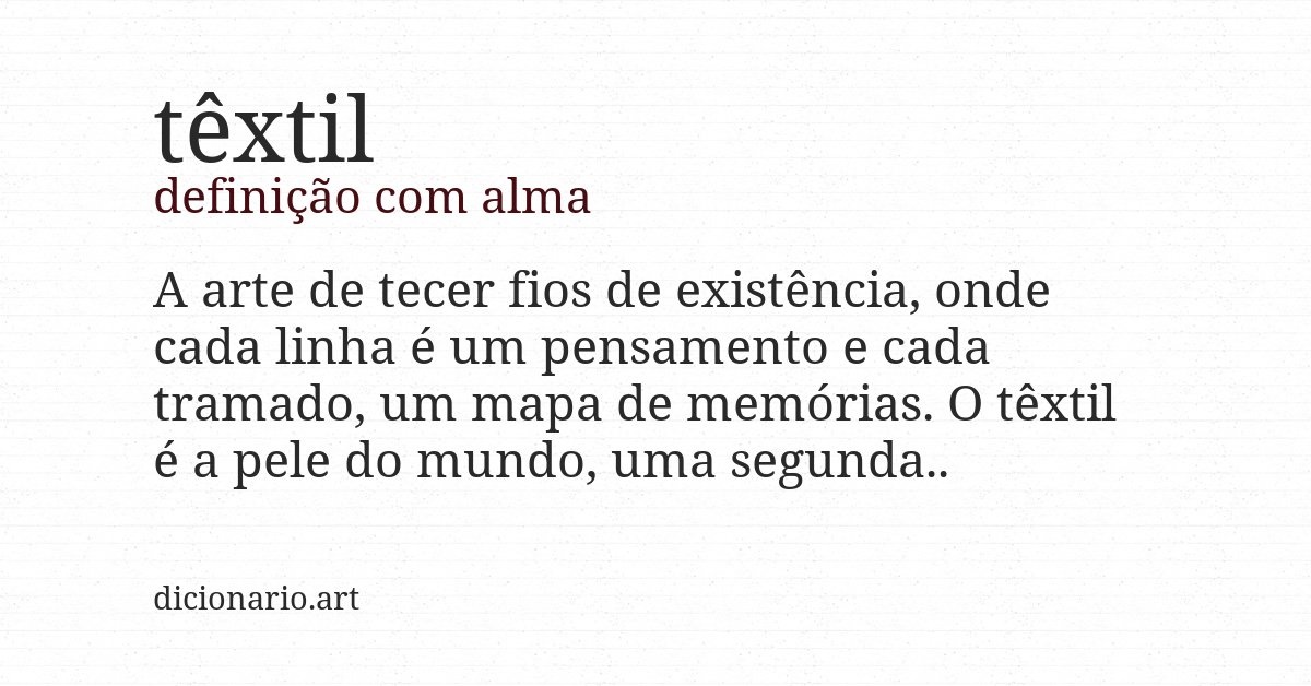 Definição com alma de têxtil