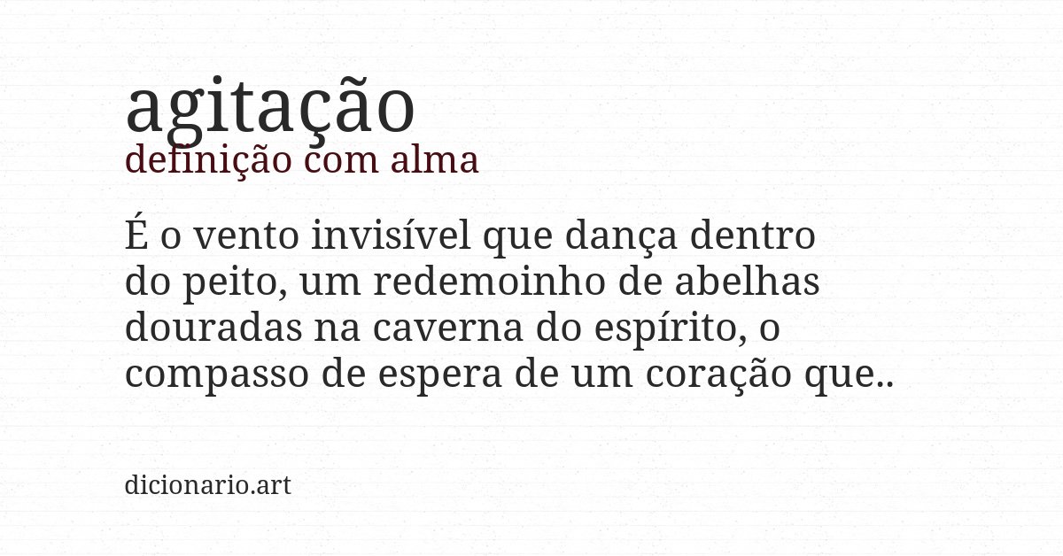 Definição com alma de agitação