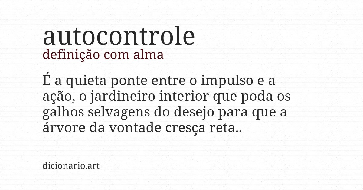 Definição com alma de autocontrole