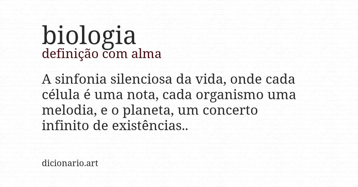 Definição com alma de biologia