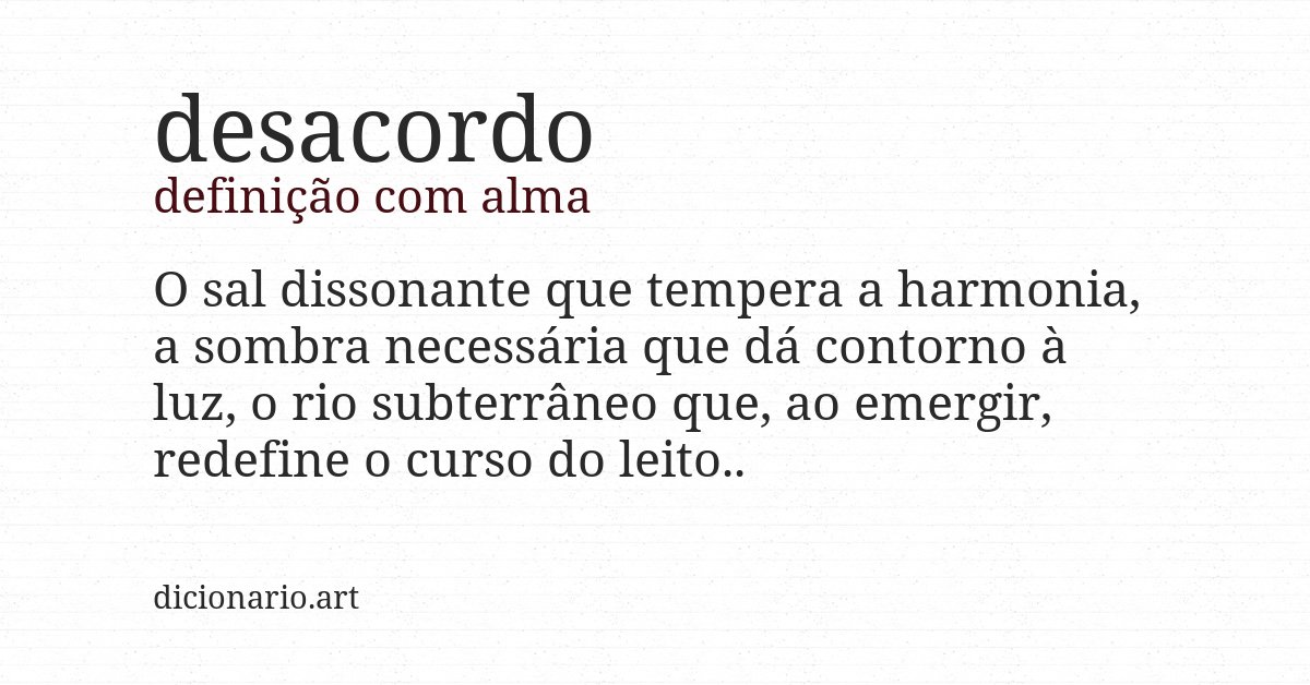 Definição com alma de desacordo