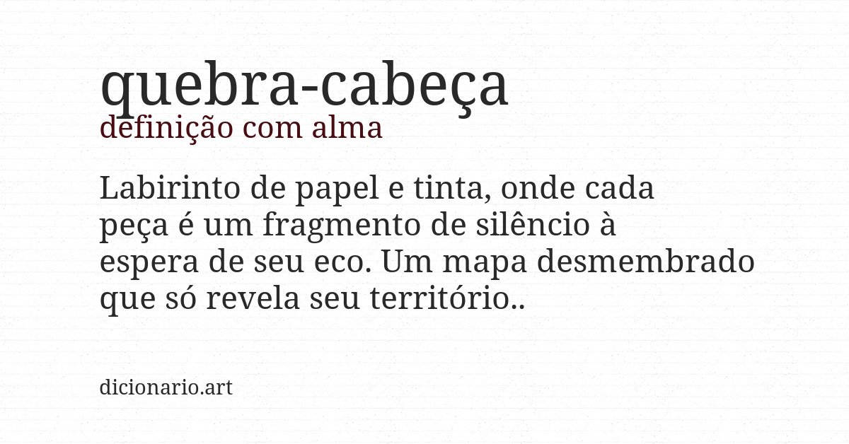 Definição com alma de quebra-cabeça