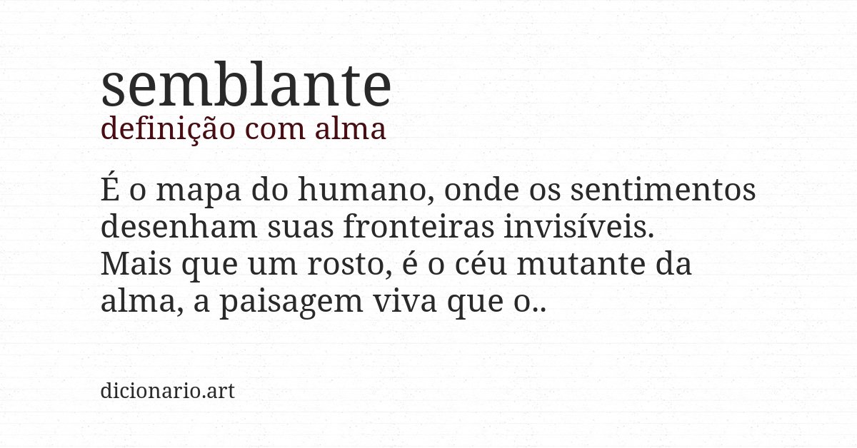Definição com alma de semblante