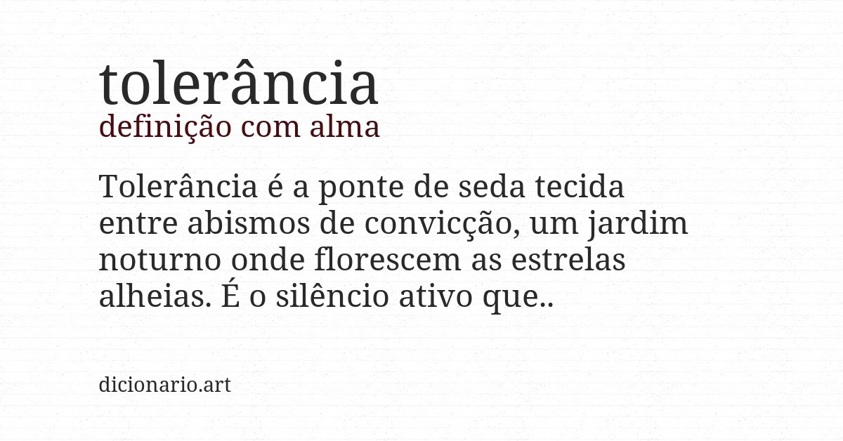 Definição com alma de tolerância