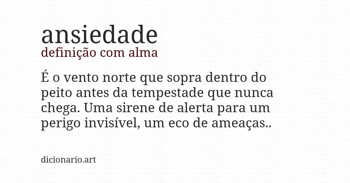 Definição com alma de ansiedade