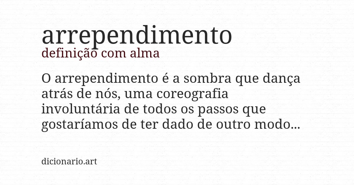Definição com alma de arrependimento