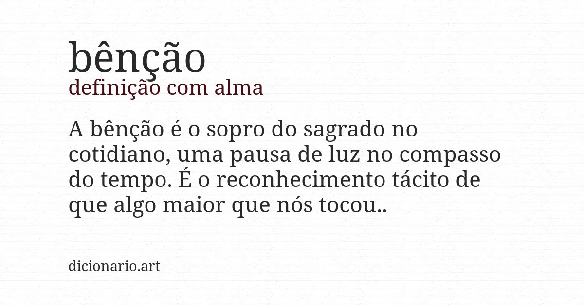 Definição com alma de bênção