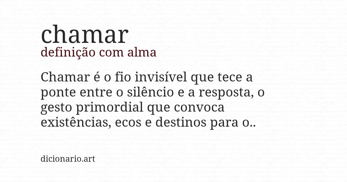 Definição com alma de chamar