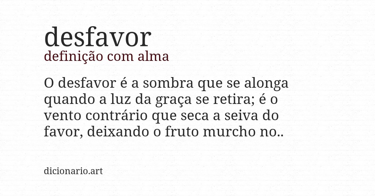 Definição com alma de desfavor