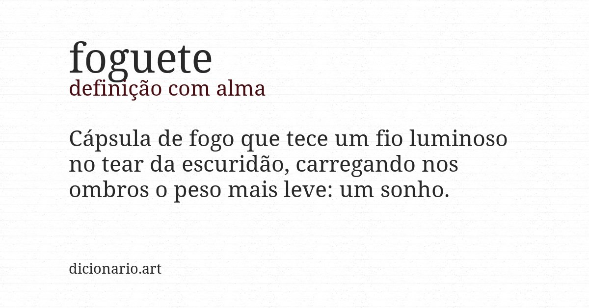 Definição com alma de foguete