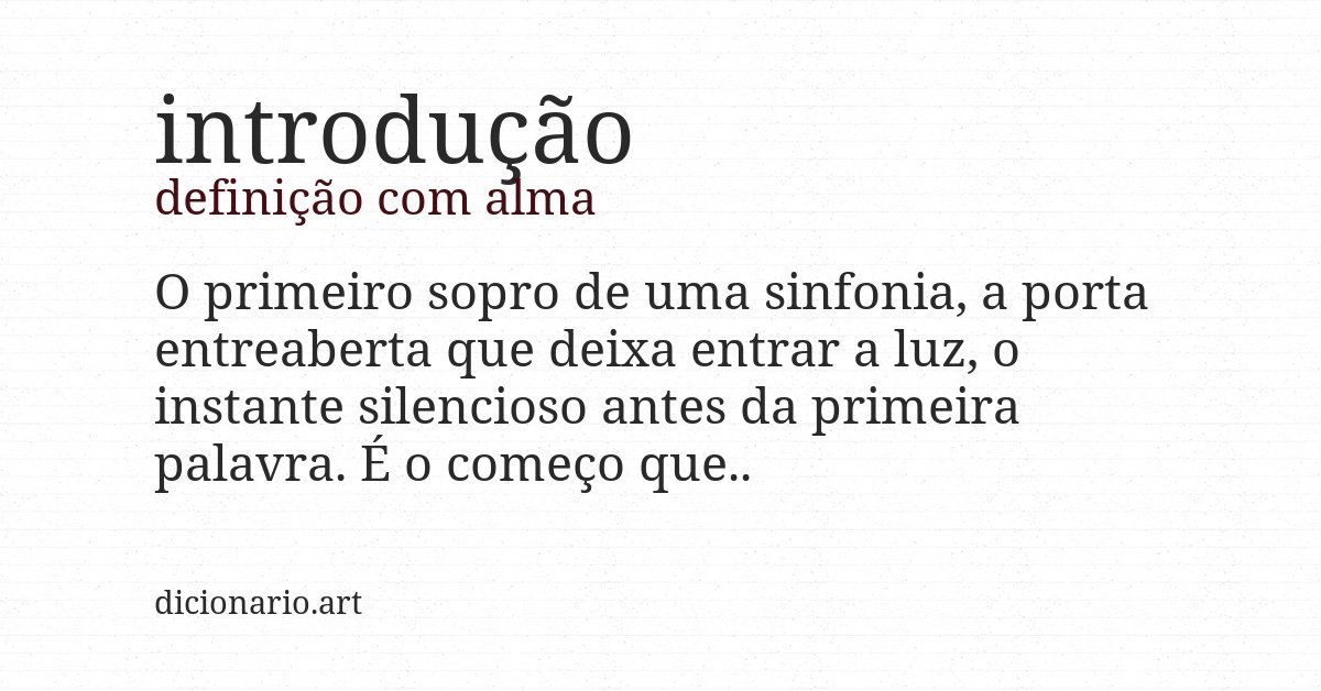 Definição com alma de introdução