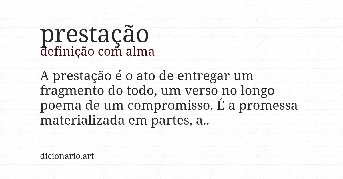 Definição com alma de prestação