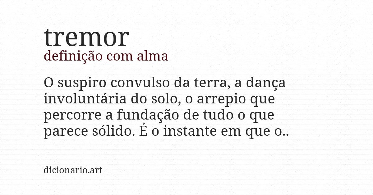 Definição com alma de tremor