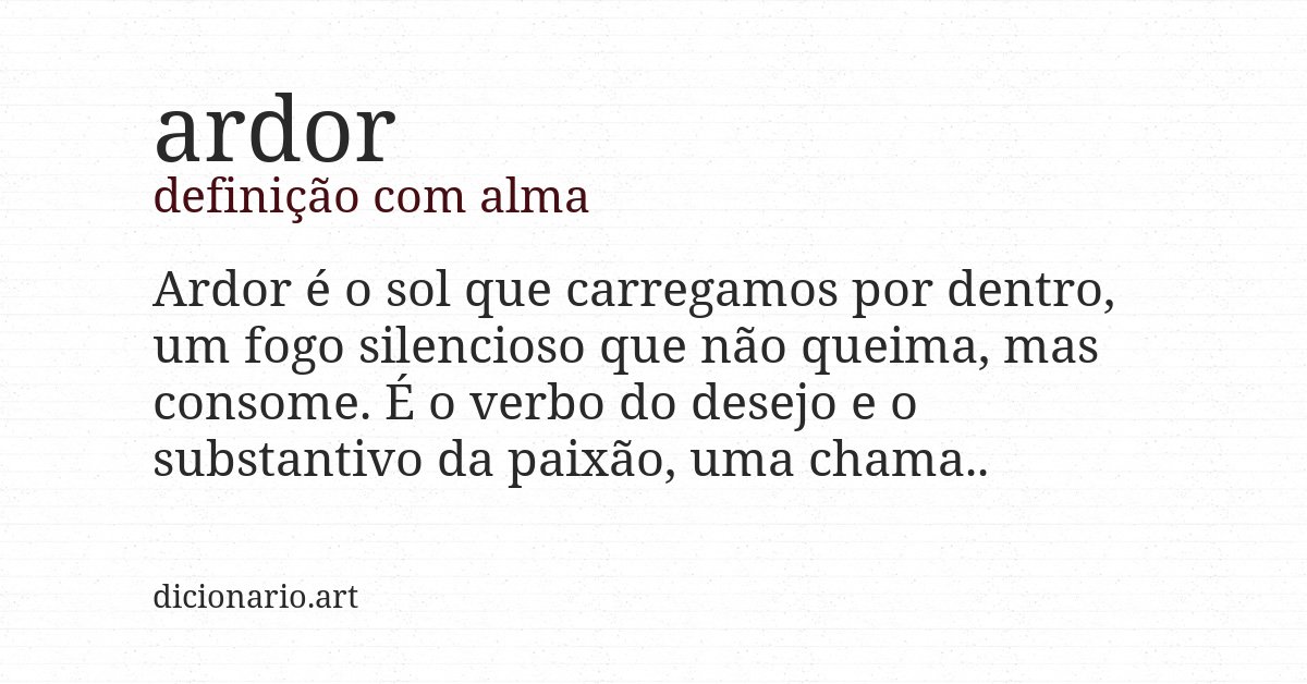 Definição com alma de ardor