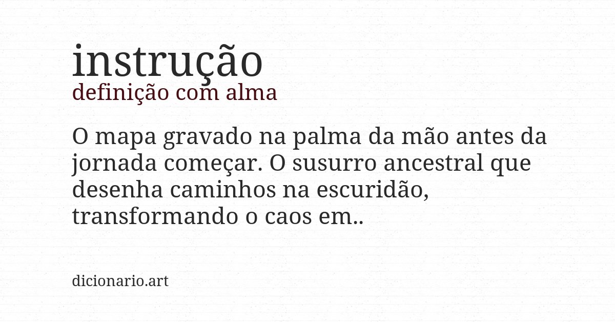 Definição com alma de instrução