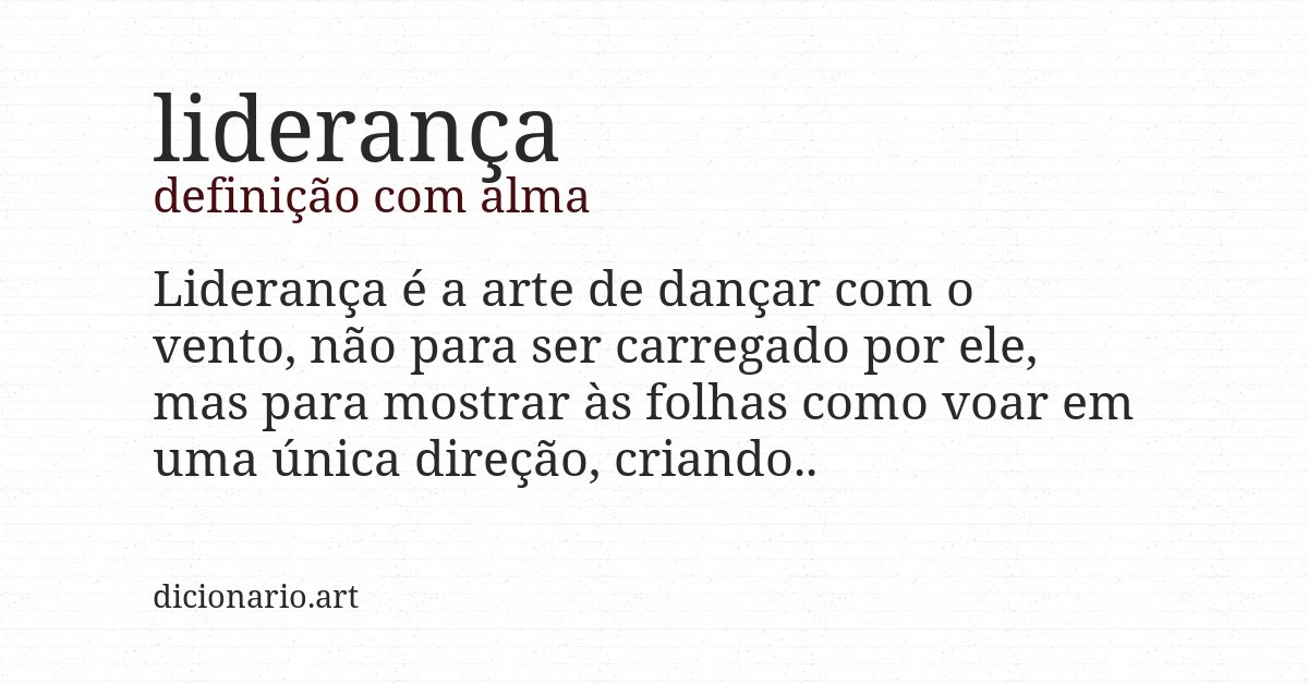 Definição com alma de liderança