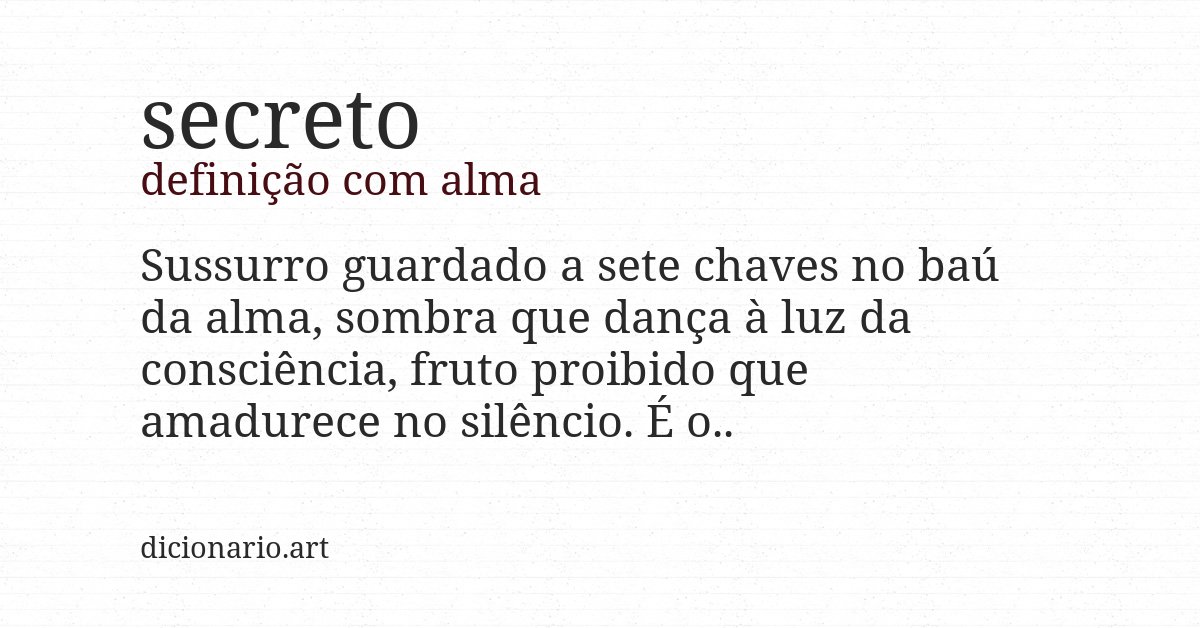 Definição com alma de secreto