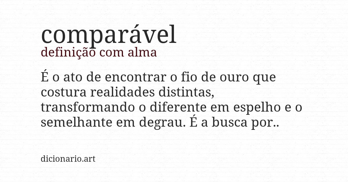 Definição com alma de comparável