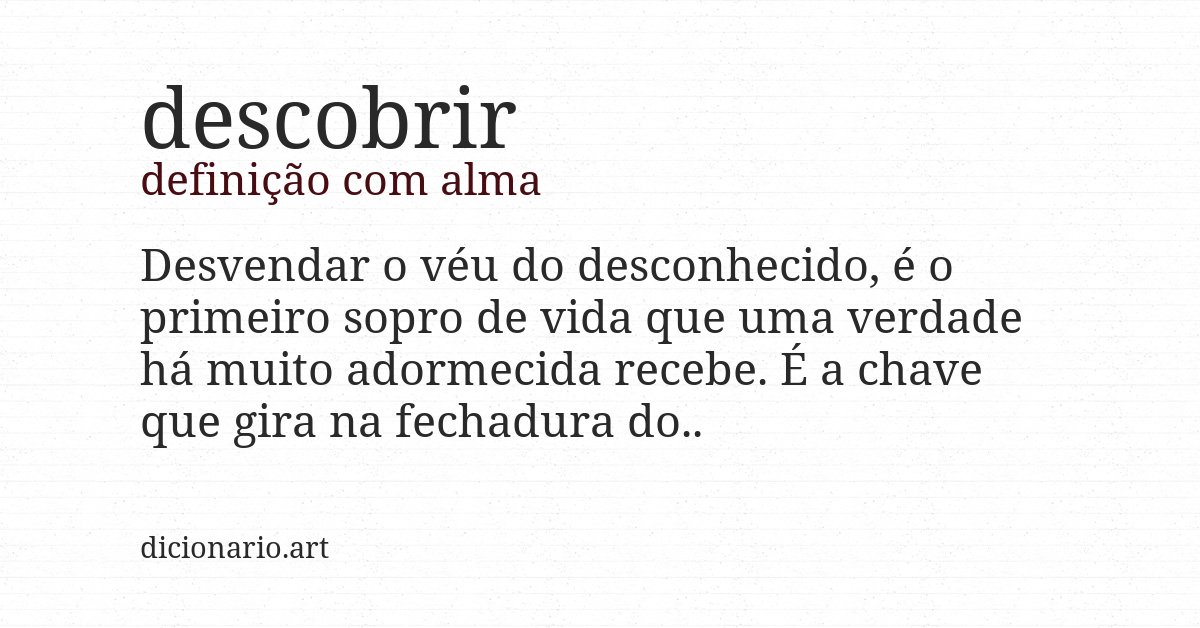 Definição com alma de descobrir