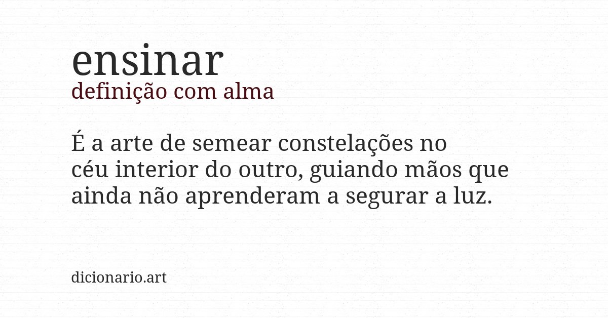 Definição com alma de ensinar