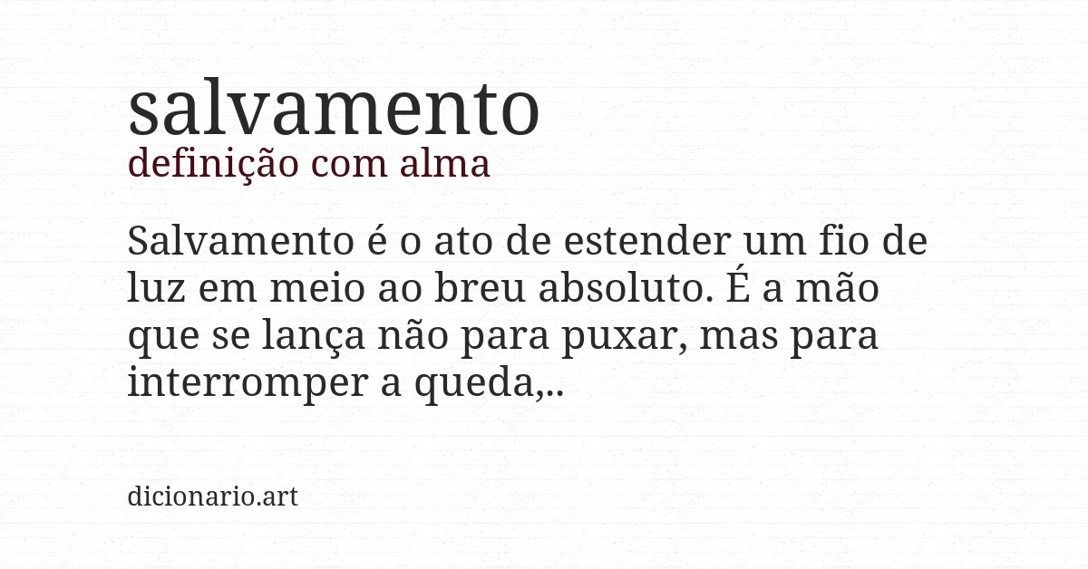 Definição com alma de salvamento