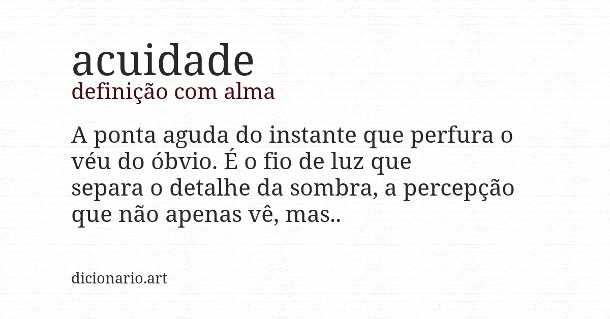 Definição com alma de acuidade