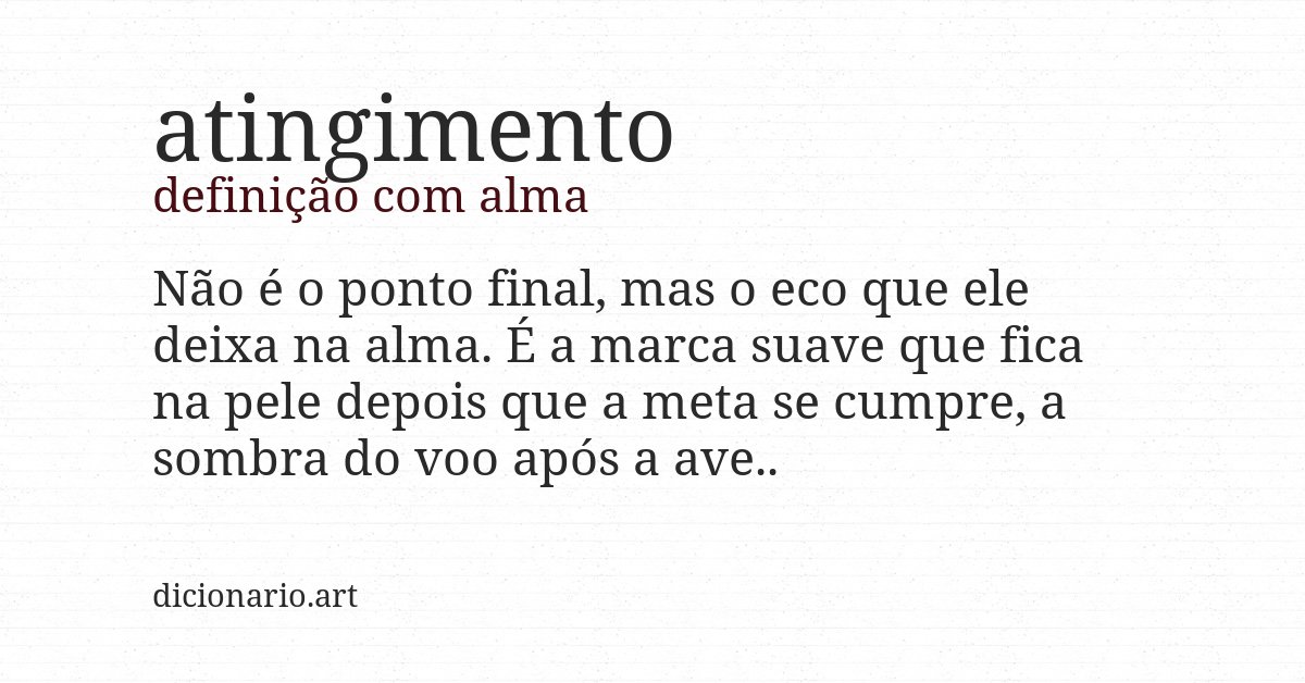 Definição com alma de atingimento