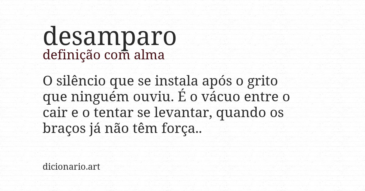 Definição com alma de desamparo