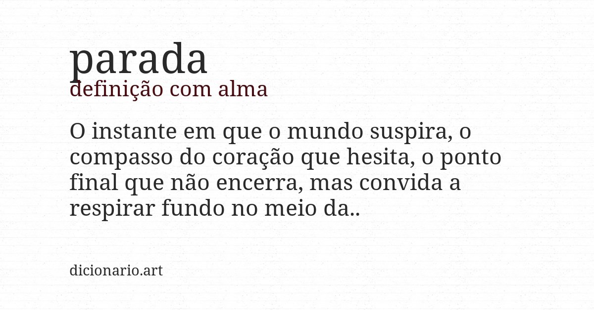 Definição com alma de parada