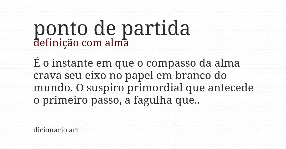 Definição com alma de ponto de partida