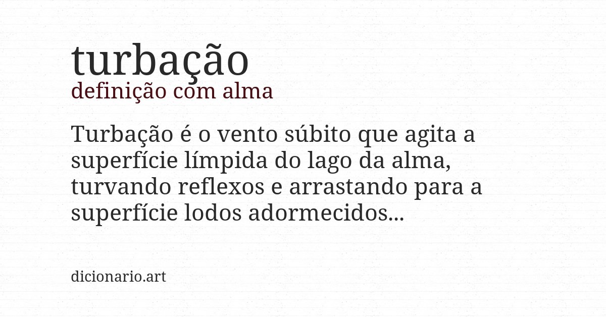 Definição com alma de turbação