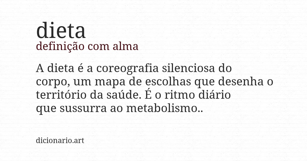 Definição com alma de dieta