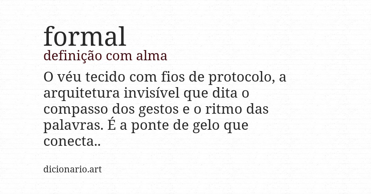 Definição com alma de formal
