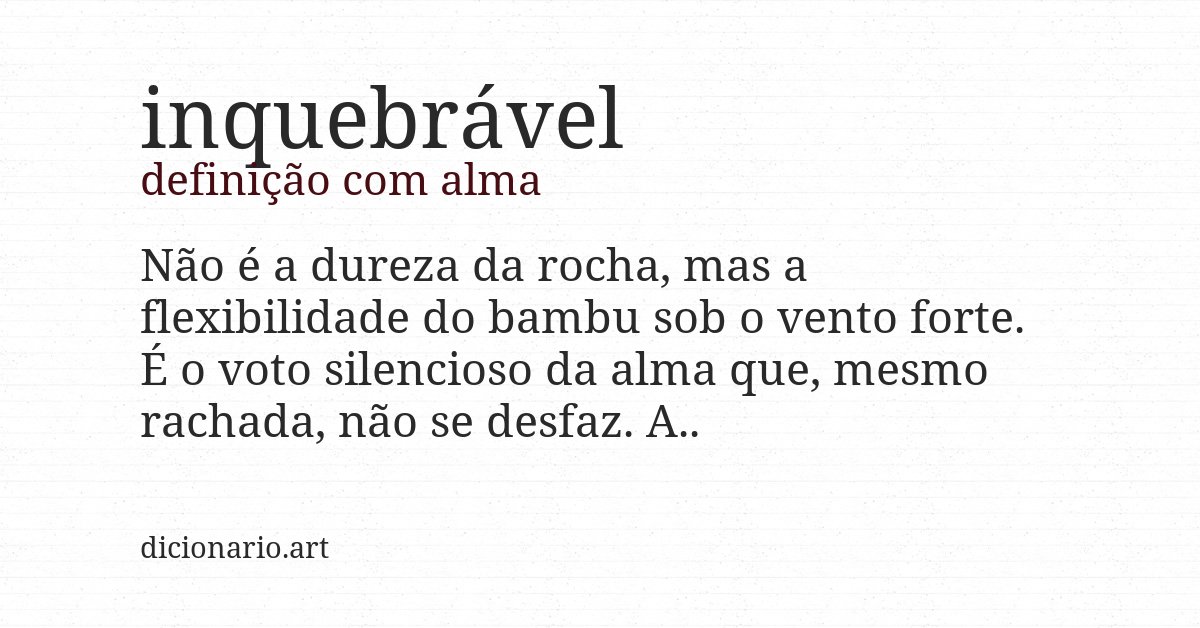 Definição com alma de inquebrável