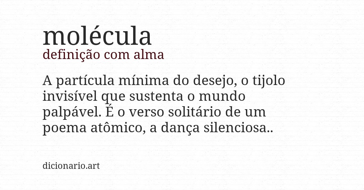 Definição com alma de molécula