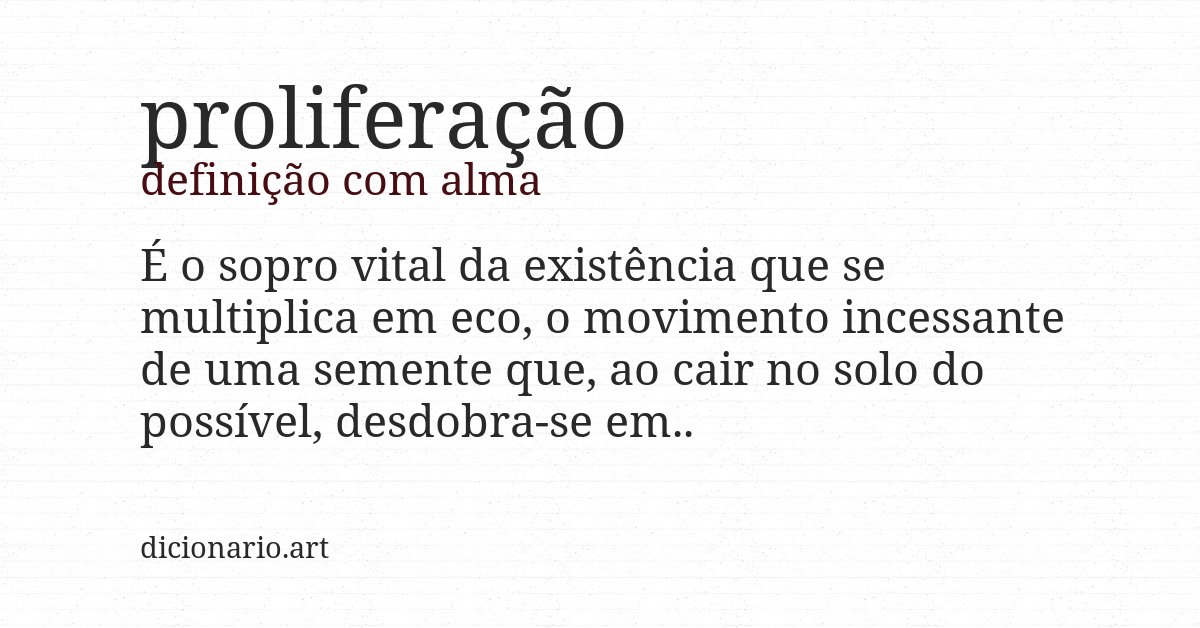Definição com alma de proliferação