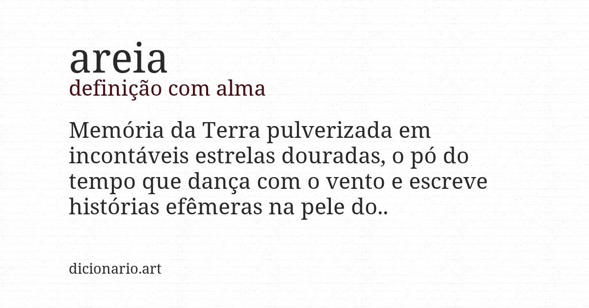 Definição com alma de areia