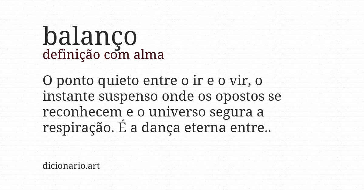 Definição com alma de balanço